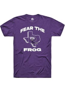 Rally TCU Horned Frogs Purple Fear The Frog Short Sleeve Fashion T Shirt