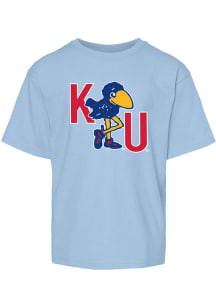 Rally Kansas Jayhawks Youth Light Blue 1912 Jayhawk W/ KU Initials Short Sleeve T-Shirt