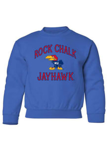Rally Kansas Jayhawks Youth Blue Rock Chalk 41 Long Sleeve Crew Sweatshirt