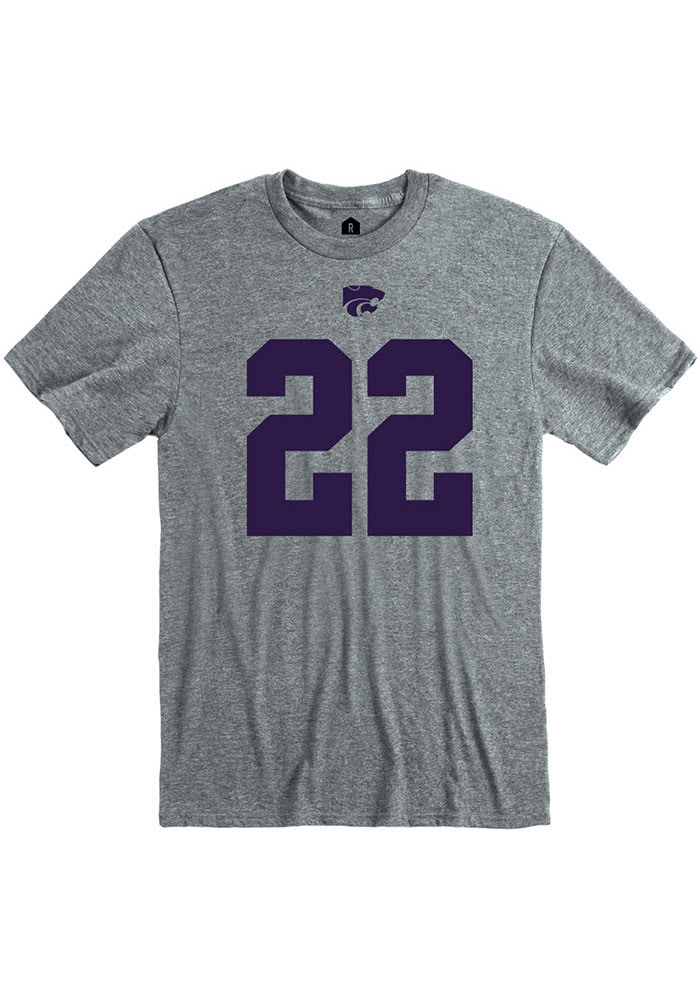 Deuce Vaughn K-State Wildcats Grey Football Name and Number Short Sleeve Player T Shirt