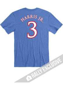 Dajuan Harris Jr Kansas Jayhawks Blue Basketball Name And Number Short Sleeve Player T Shirt