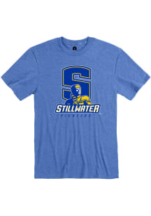 Rally Stillwater High School Pioneers Blue Primary Team Logo Short Sleeve Fashion T Shirt