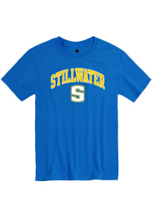 Rally Stillwater High School Pioneers Blue Arch Mascot Short Sleeve T Shirt