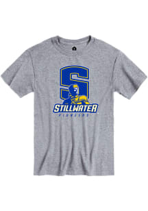 Rally Stillwater High School Pioneers Grey Primary Team Logo Short Sleeve T Shirt