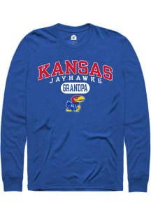 Rally Kansas Jayhawks Blue Grandpa Pill Long Sleeve T Shirt