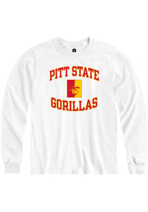 Rally Pitt State Gorillas White Arched Number One Long Sleeve T Shirt