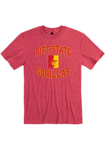 Rally Pitt State Gorillas Red Arched Number One Short Sleeve Fashion T Shirt