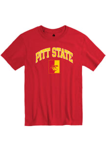Rally Pitt State Gorillas Red Arch Mascot Short Sleeve T Shirt