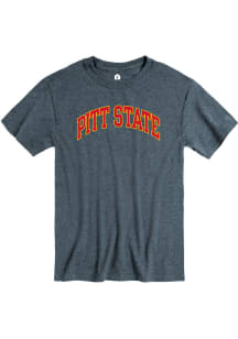 Rally Pitt State Gorillas Charcoal Arch Name Short Sleeve T Shirt