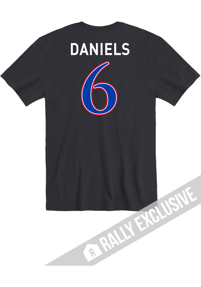 Jalon Daniels Kansas Jayhawks Black Name and Number Short Sleeve Player T Shirt