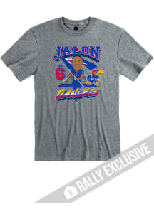 Jalon Daniels Kansas Jayhawks Grey Caricature Football Short Sleeve Fashion Player T Shirt
