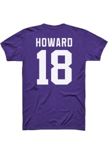 Will Howard K-State Wildcats Purple Name and Number Football Short Sleeve Player T Shirt