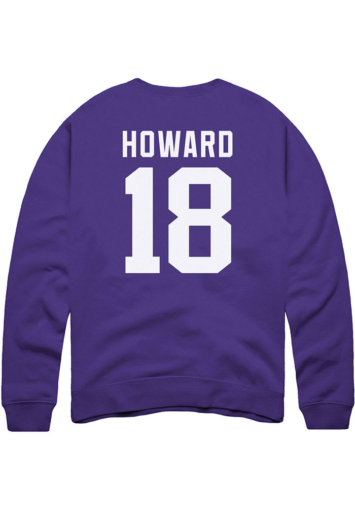 Will Howard K-State Wildcats Mens Purple Name and Number Football Player Crew