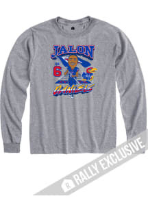 Jalon Daniels Kansas Jayhawks Grey Caricature Football Long Sleeve Player T Shirt