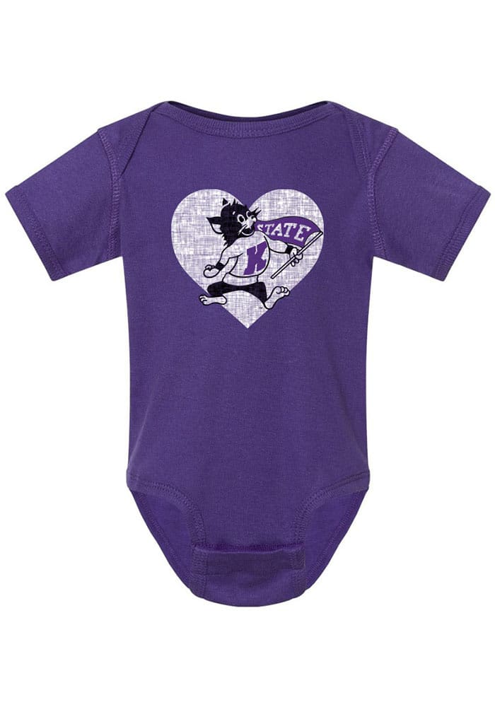Rally K-State Wildcats Baby Purple Heart Short Sleeve One Piece