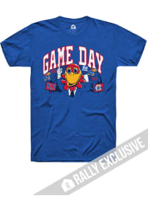 Rally Kansas Jayhawks Blue Football Gameday Short Sleeve Fashion T Shirt