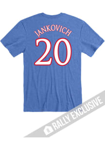 Michael Jankovich Kansas Jayhawks Blue Basketball Name And Number Short Sleeve Player T Shirt