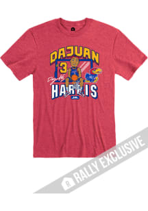 Dajuan Harris Jr Kansas Jayhawks Red Caricature Basketball Short Sleeve Fashion Player T Shirt