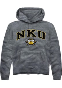 Rally Northern Kentucky Norse Mens Grey Arch Mascot Long Sleeve Hoodie