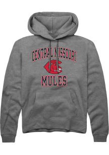 Rally Central Missouri Mules Mens Grey Number One Graphic Long Sleeve Hoodie