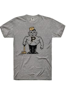 Purdue Boilermakers Grey Rally Vault Pete Short Sleeve Fashion T Shirt