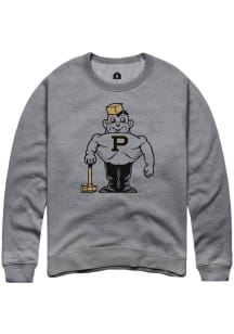 Rally Purdue Boilermakers Mens Grey Vault Pete Long Sleeve Fashion Sweatshirt