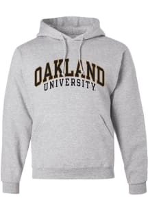 Rally Oakland University Golden Grizzlies Mens Grey ARCH NAME Long Sleeve Hoodie