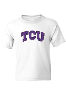 Rally TCU Horned Frogs Youth White Wordmark Short Sleeve T-Shirt