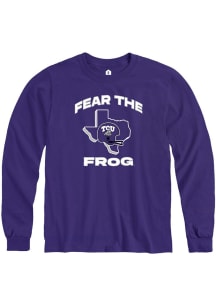 Rally TCU Horned Frogs Purple Fear The Frog Long Sleeve T Shirt