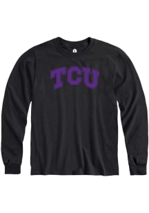 Rally TCU Horned Frogs Black Arched Wordmark Long Sleeve T Shirt