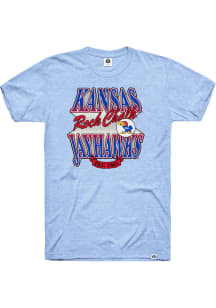 Rally Kansas Jayhawks Light Blue Triblend Throwback Short Sleeve Fashion T Shirt