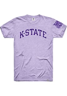 Rally K-State Wildcats Lavender Triblend Wabash Arch Name Sleeve Hit Short Sleeve Fashion T Shir..