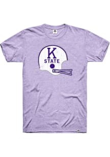 Rally K-State Wildcats Lavender Triblend Football Helmet Short Sleeve Fashion T Shirt