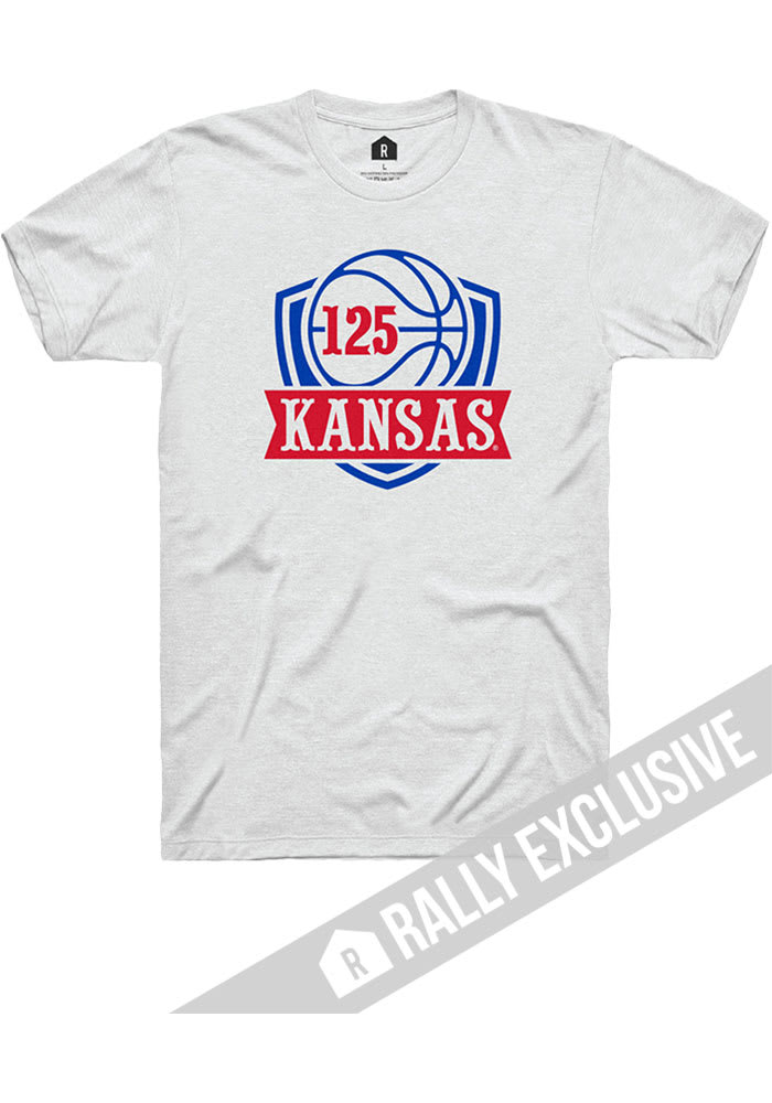 Rally Kansas Jayhawks White 125 Years of Basketball Short Sleeve T Shirt