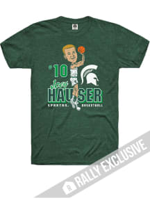 Joey Hauser Michigan State Spartans Green Caricature Basketball Short Sleeve Fashion Player T Sh..