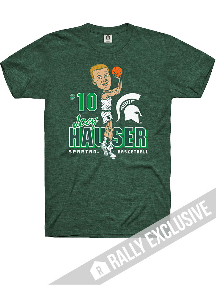 Joey Hauser Michigan State Spartans Green Caricature Short Sleeve Fashion Player T Shirt