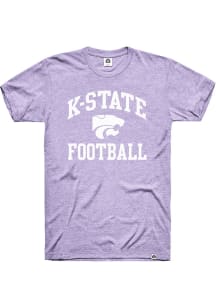 Rally K-State Wildcats Purple Triblend Football Number One Short Sleeve Fashion T Shirt