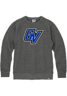 Rally Grand Valley State Lakers Mens Black Team Logo Triblend Long Sleeve Fashion Sweatshirt