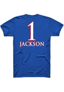 Taiyanna Jackson Kansas Jayhawks Blue Name and Number Short Sleeve Player T Shirt