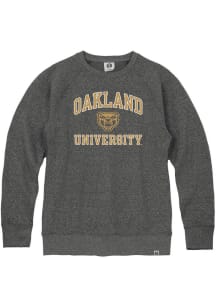 Rally Oakland University Golden Grizzlies Mens Black Triblend Long Sleeve Fashion Sweatshirt