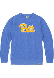 Rally Pitt Panthers Mens Blue Triblend Long Sleeve Fashion Sweatshirt