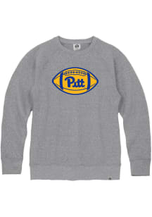 Rally Pitt Panthers Mens Grey Triblend Long Sleeve Fashion Sweatshirt