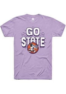 Rally K-State Wildcats Lavender Powercat Basketball Short Sleeve T Shirt