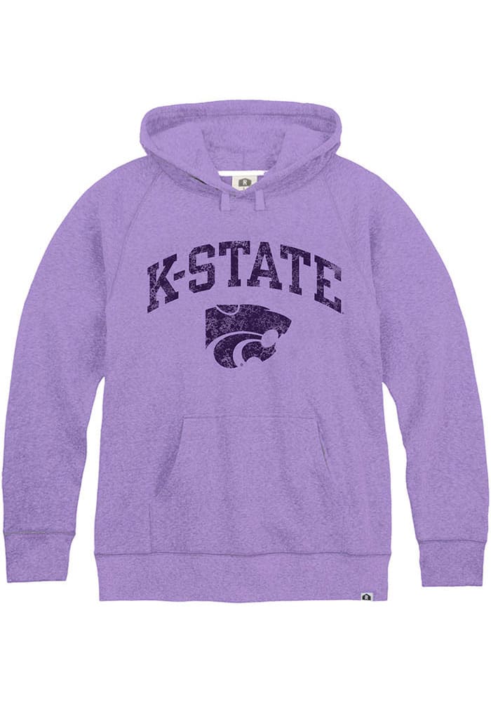Rally K-State Wildcats Mens Lavender Arch Mascot Triblend Fashion Hood