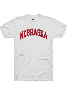 Nebraska Cornhuskers White Rally Arch Team Name Short Sleeve T Shirt