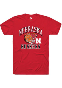Rally Nebraska Cornhuskers Red Basketball Net Short Sleeve T Shirt
