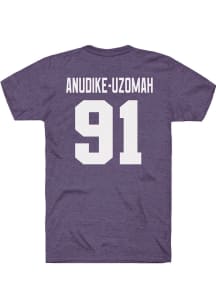 Felix Anudike-Uzomah K-State Wildcats Purple Football Name and Number Short Sleeve Player T Shir..