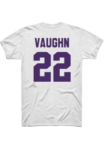 Deuce Vaughn K-State Wildcats White Football Name and Number Short Sleeve Player T Shirt