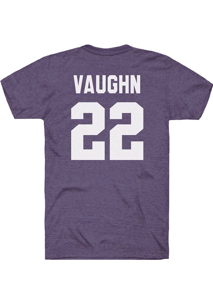 Deuce Vaughn K-State Wildcats Purple Football Name and Number Short Sleeve Player T Shirt