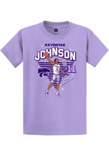 Keyontae Johnson Rally Mens Lavender K-State Wildcats Caricature Fashion Player T Shirt